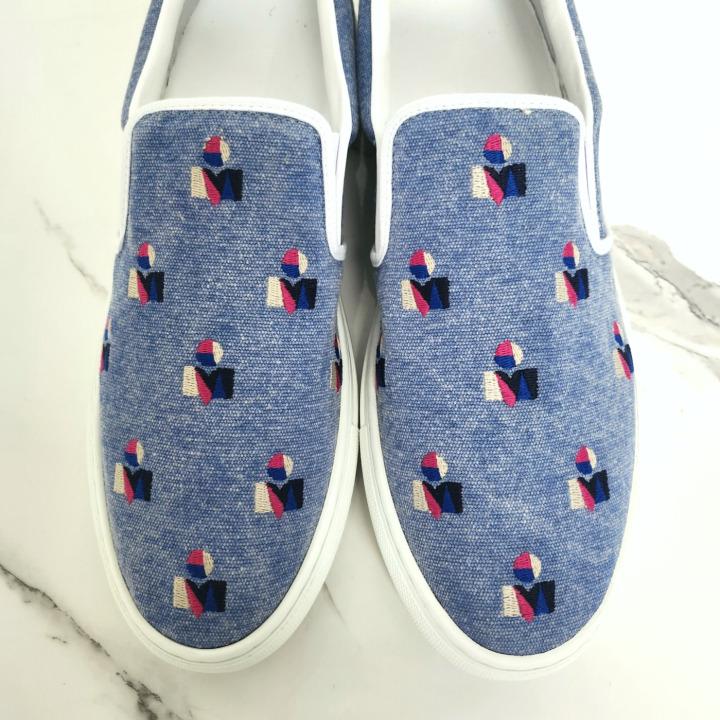 Isabel Marant Blue Logo Embroidered Low-Top Sneakers Men BK0094 22P026N