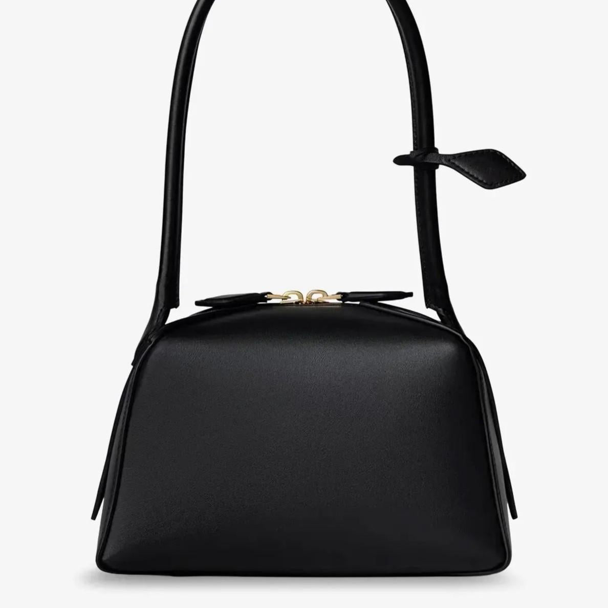 ALAIA Le Bulldog Small Black Leather Shoulder Bag
