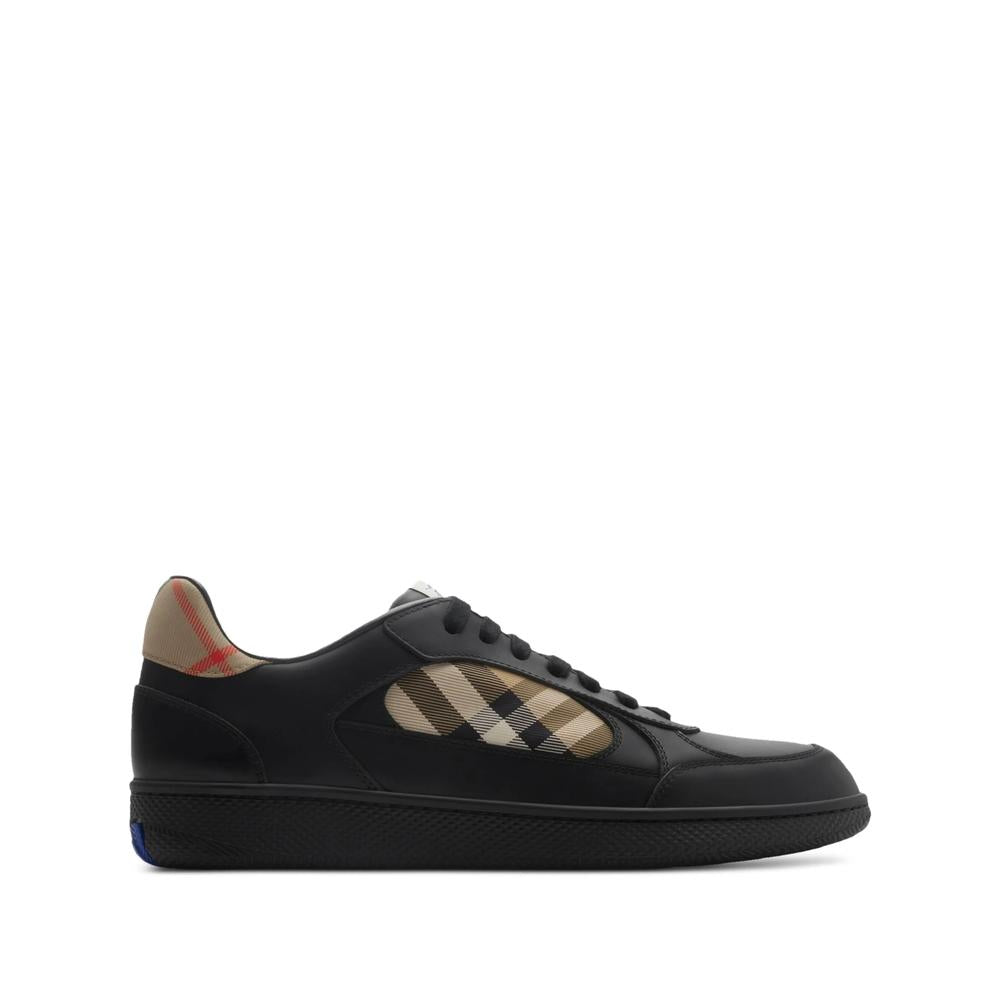 BURBERRY Black Leather Low-Top Sneakers