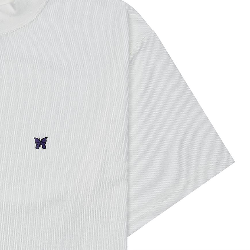 NEEDLES Men’s Mock Neck Poly T-Shirt QV353A WHITE