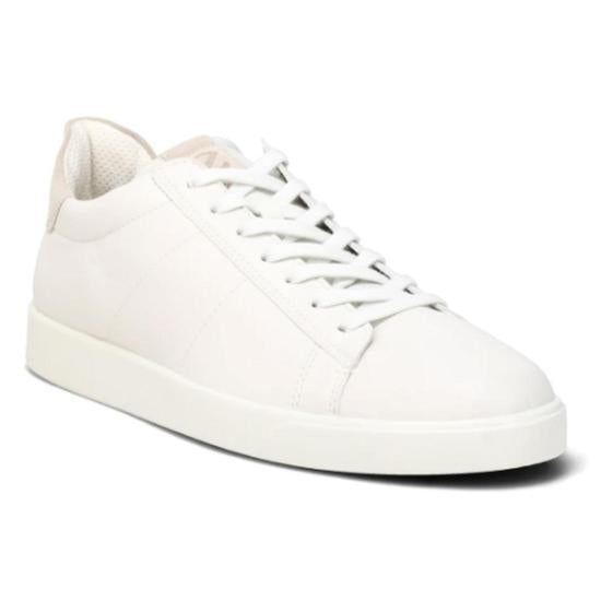 ecco White Gravel Leather Sneakers for Men 521304 58336