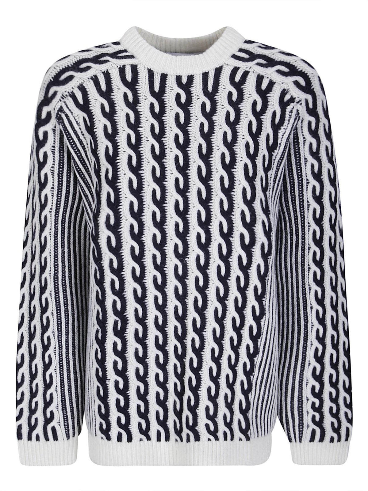 Maison Kitsune Wool Blend Crewneck Knit Sweater Women Beige