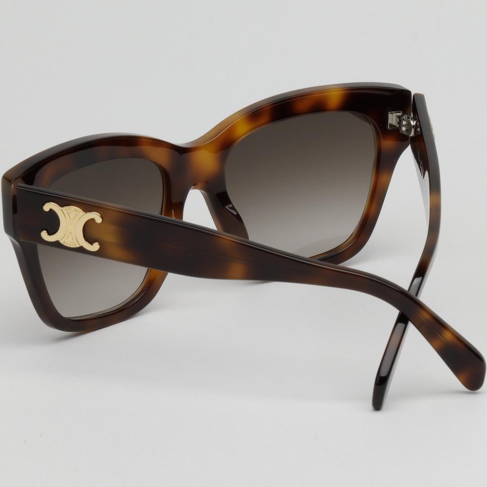CELINE Triomphe Oversized Acetate Sunglasses Brown Unisex