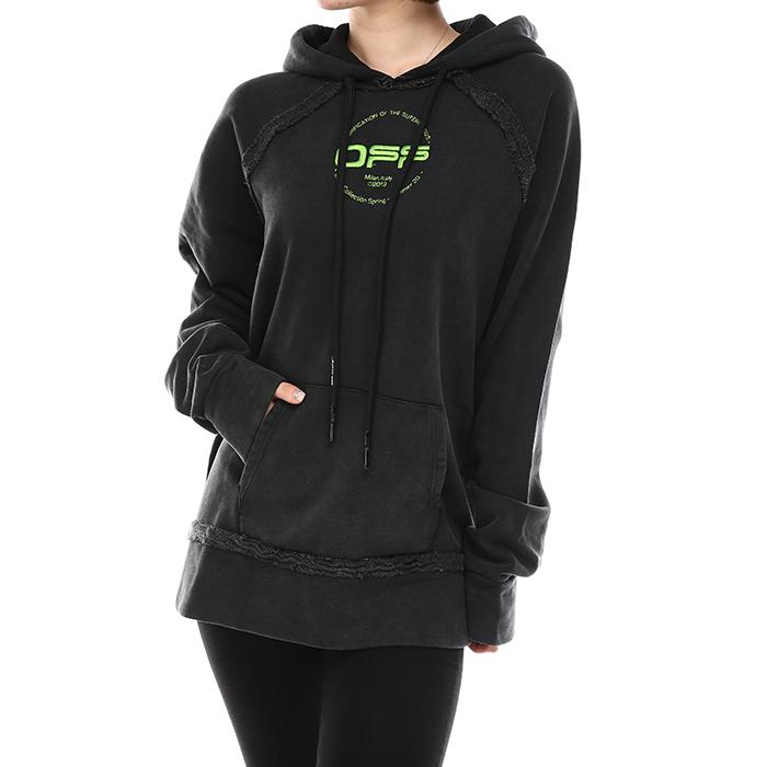 OFF WHITE Hand Logo Print Hoodie Women’s White/Black Sweatshirt