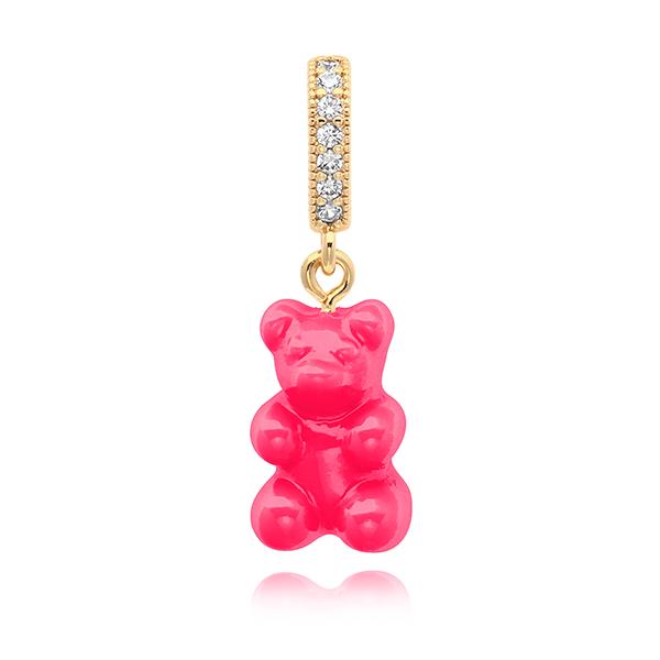 CRYSTAL HAZE Nostalgia Bear Cosmopolitan Pave Connector Women’s Charm Keyring