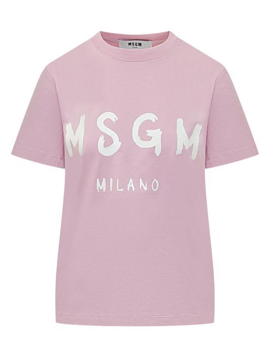 MSGM Short Sleeve T-Shirt for Women 4041MDM510 267002 13 PINK DOM