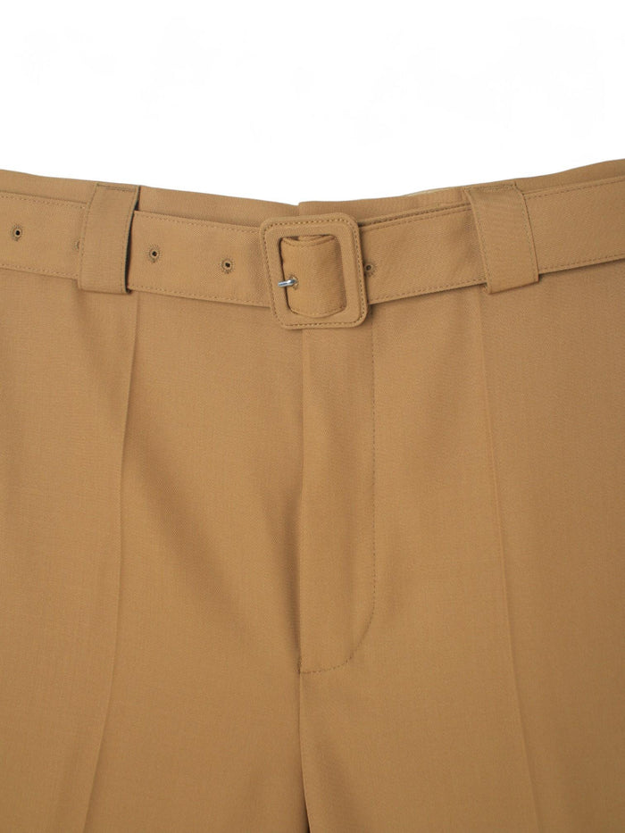 Dries Van Noten Camel Wool-Blend Classic Pants for Men 241 020917 8153 102