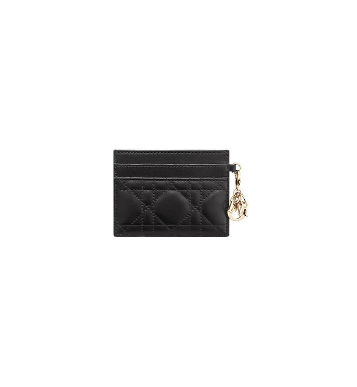 DIOR Lady Dior Freesia Leather Card Holder Wallet