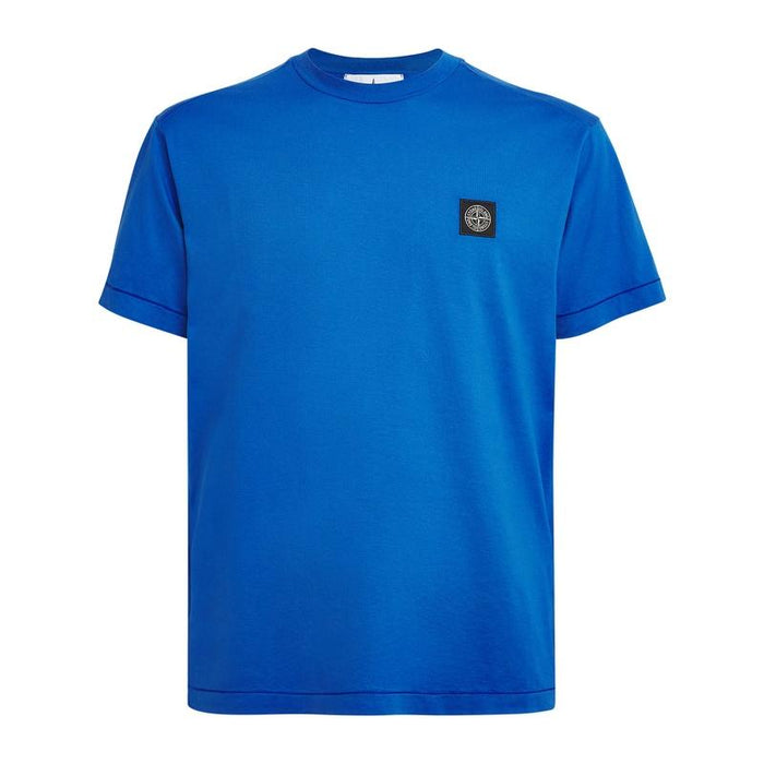 STONE ISLAND Logo Patch Short Sleeve T-Shirt Men Beige Cotton