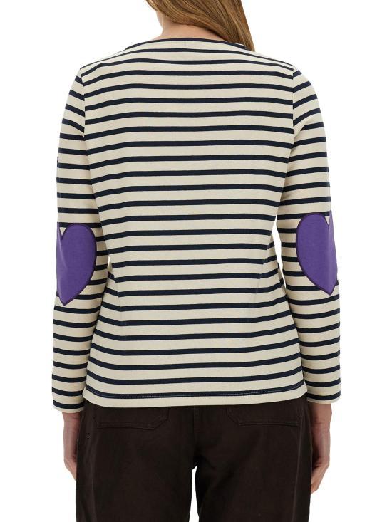 Saint James Long Sleeve Sweatshirt Top 8649O ECRU MARINE VIOLET DOM