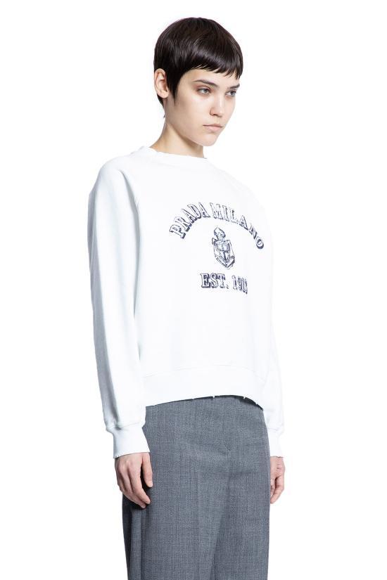 PRADA White Long Sleeve Sweatshirt 134716 16V5 F0009