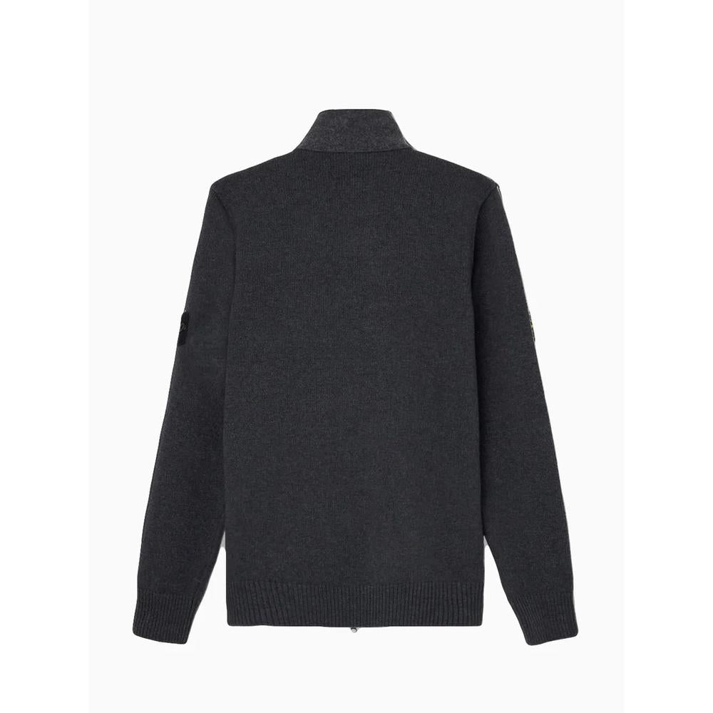 STONE ISLAND Lambswool Zip-Up Cardigan Men’s Navy