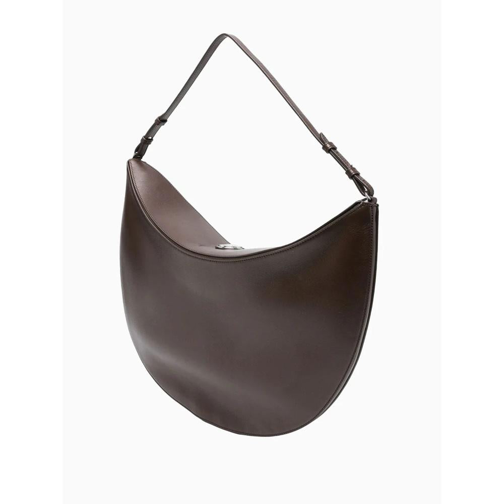 JACQUEMUS Ovalo Leather Shoulder Bag Black