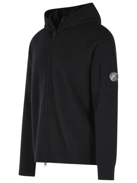 CP Company Wool Knit Cardigan for Men 21CMKN097A 110149A 999 BLACK DOM