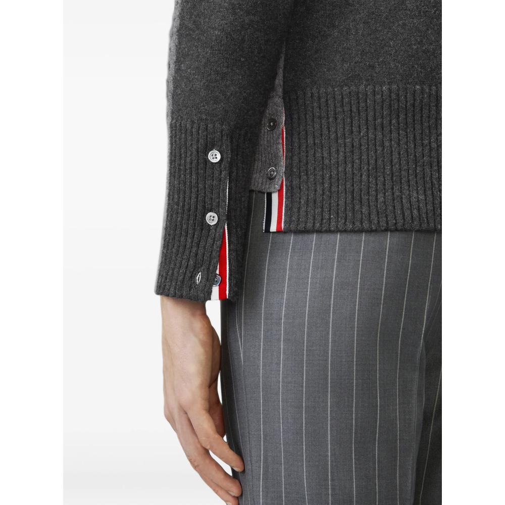THOM BROWNE Gray Wool Turtleneck Sweater for Men