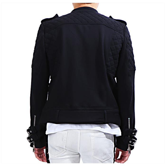 Balmain Belted Leather Moto Jacket for Men S5HJ263B928 176