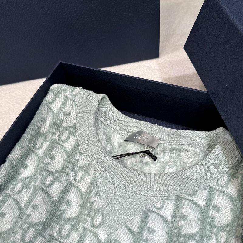 DIOR Oblique Casual Fit Cotton Jersey T-Shirt Green White