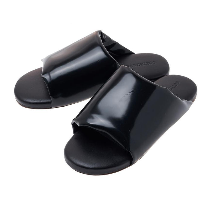 Bottega Veneta Black Leather Padded Mule Slippers Men