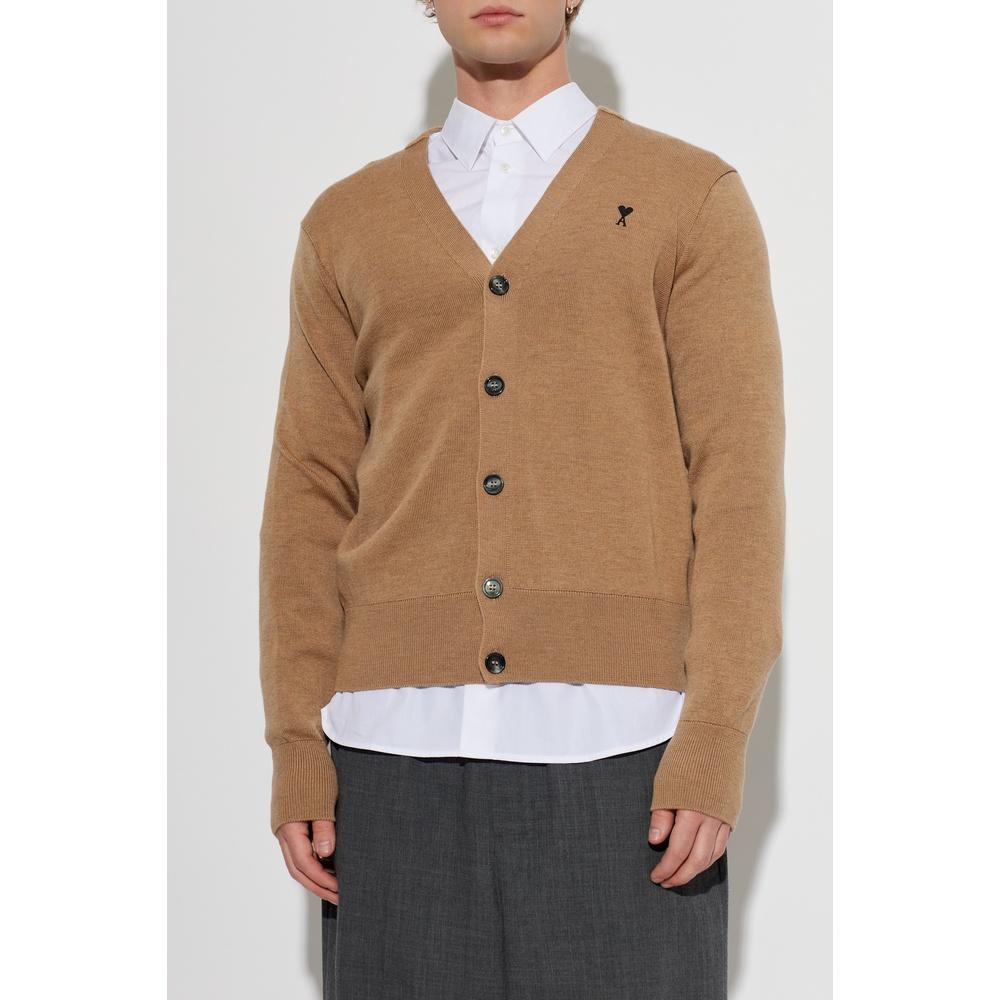 AMI Merino Wool Men’s Cardigan Black