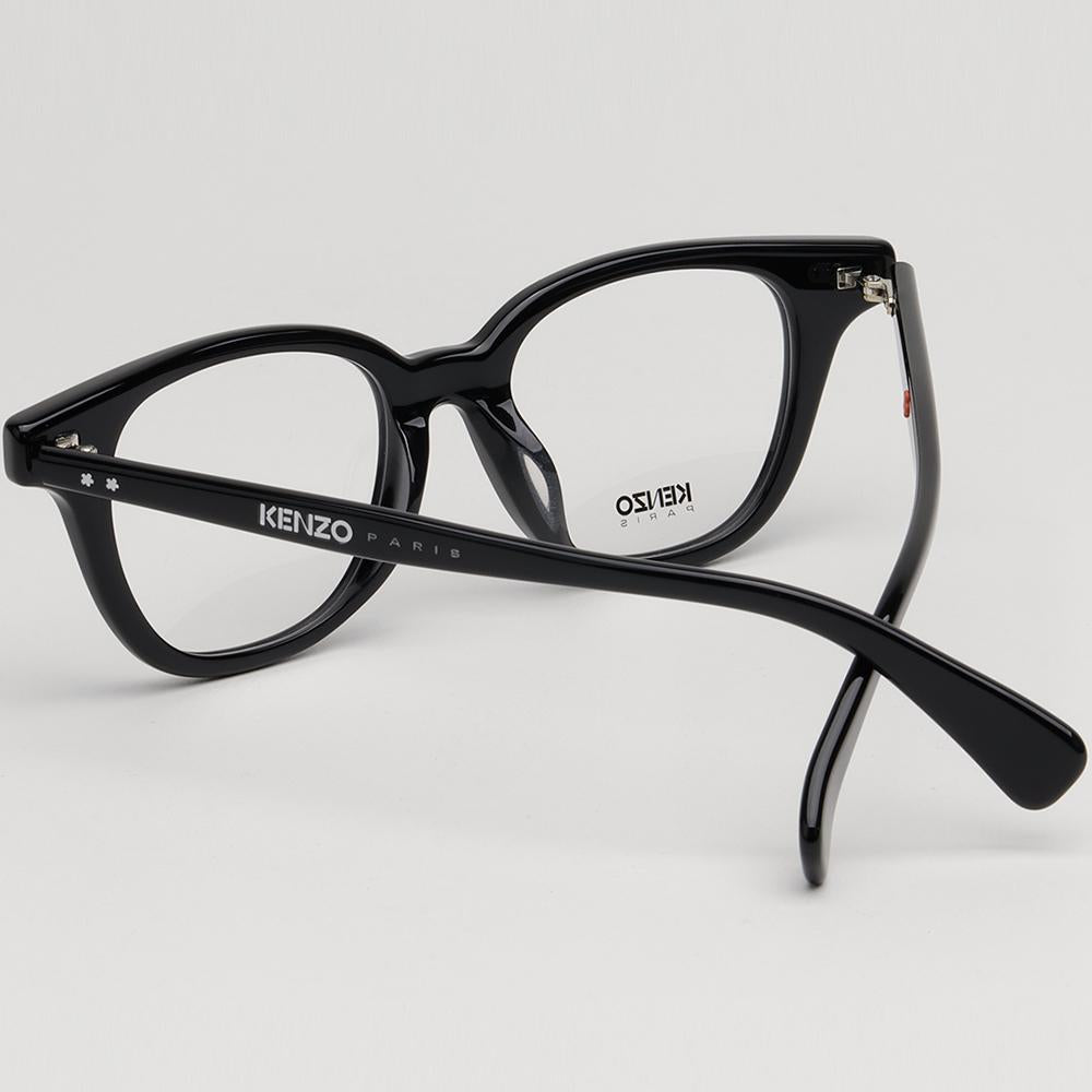KENZO Black Square Acetate Eyeglasses Asian Fit Unisex KZ50178F001