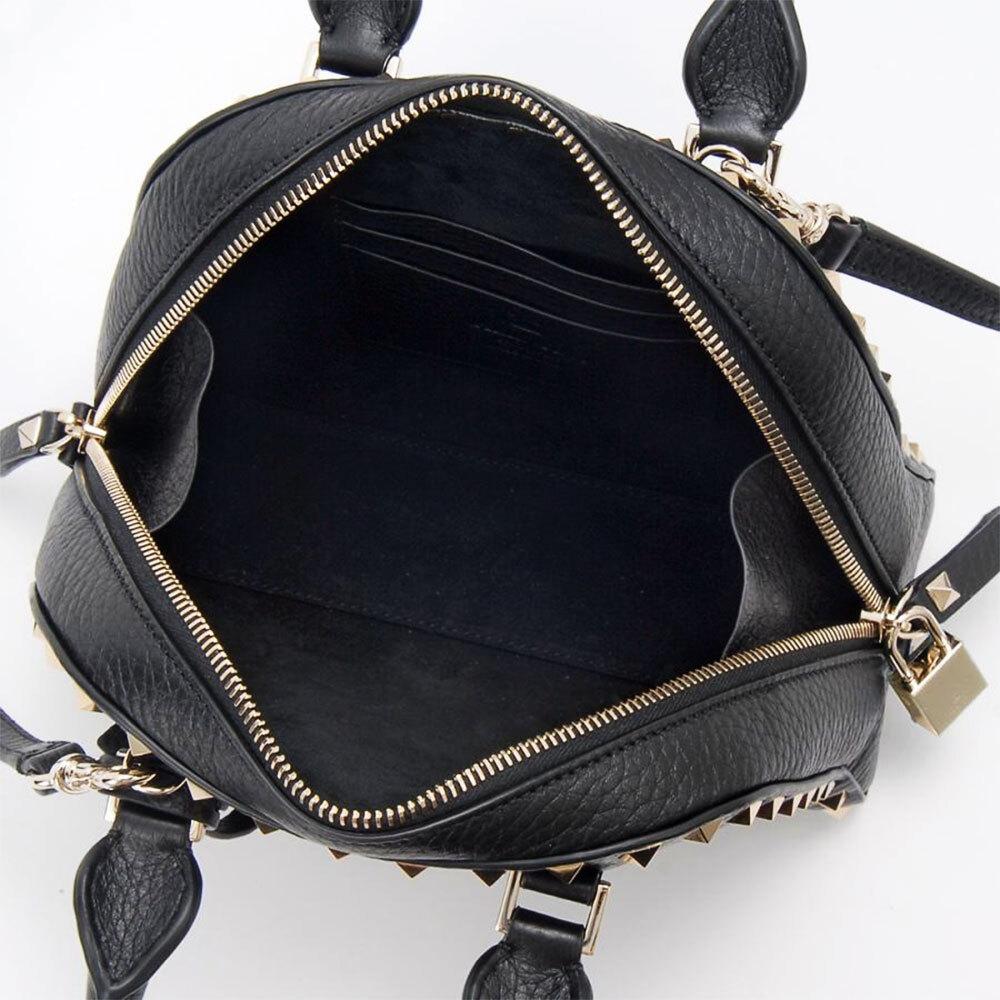 VALENTINO Rockstud Leather Tote Bag Crossbody 6W2B0Q96 VSF 0NO