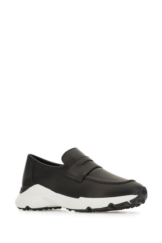 Tods Black Leather Low-Top Sneakers for Women