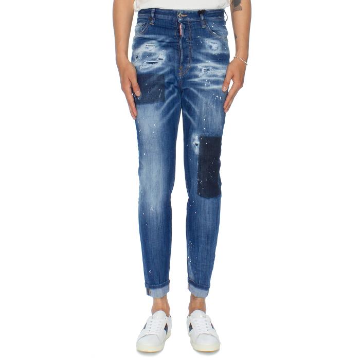 Dsquared2 Vintage Wash Roll-Up 80s Denim Jeans for Men