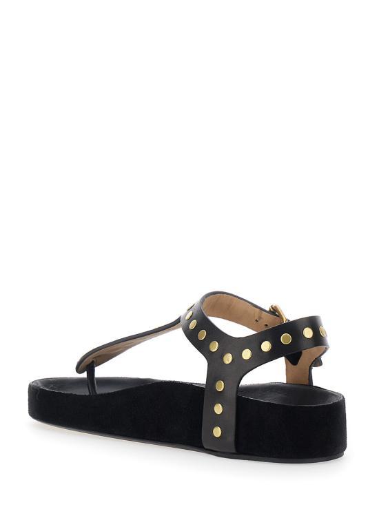 Isabel Marant Black Leather Sandals/Slippers SD0115FAD1B 08S01