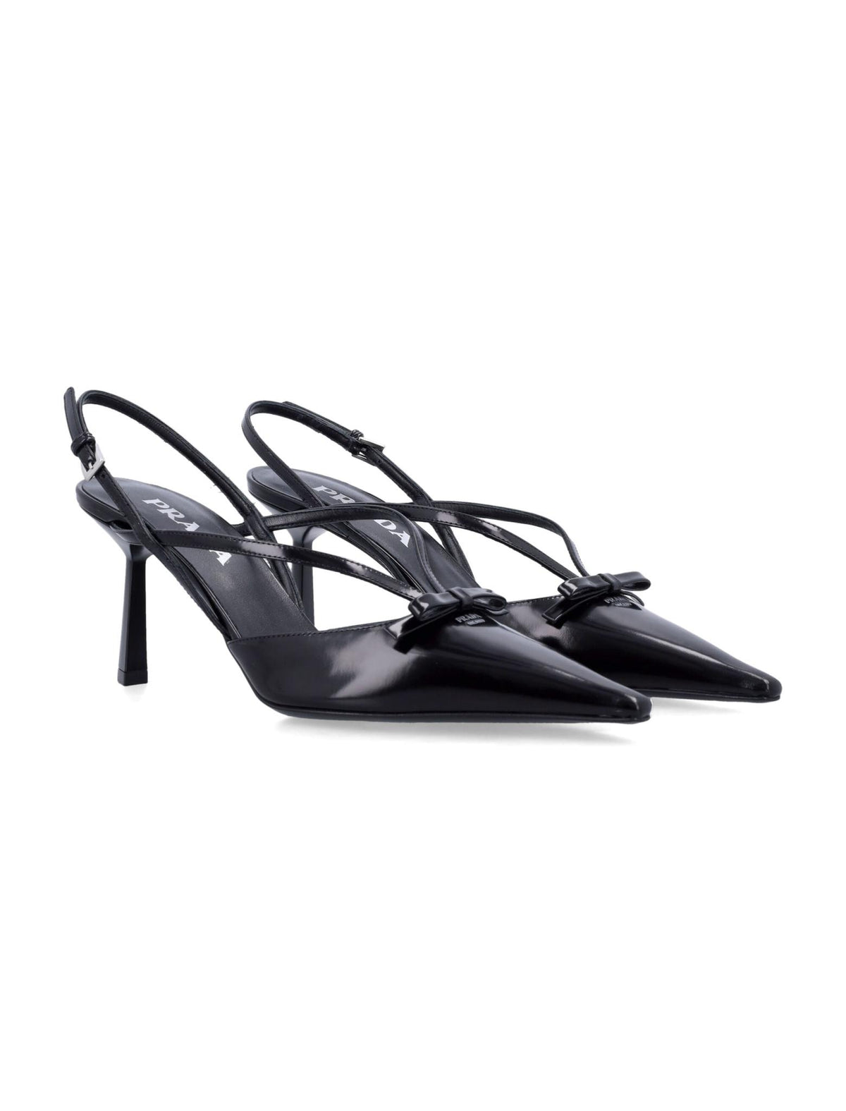 PRADA Black Patent Leather Slingback Pumps