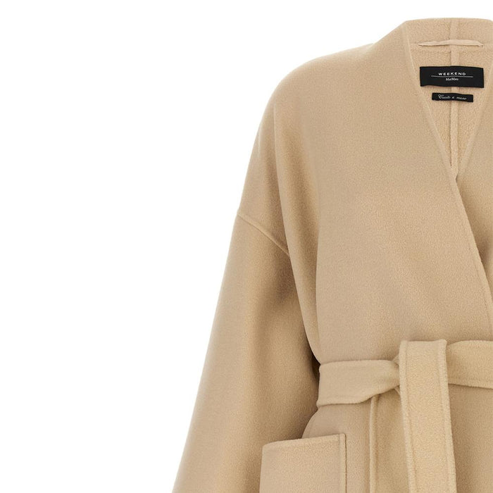 Max Mara Beige Belted Wool Coat 2425016011 065