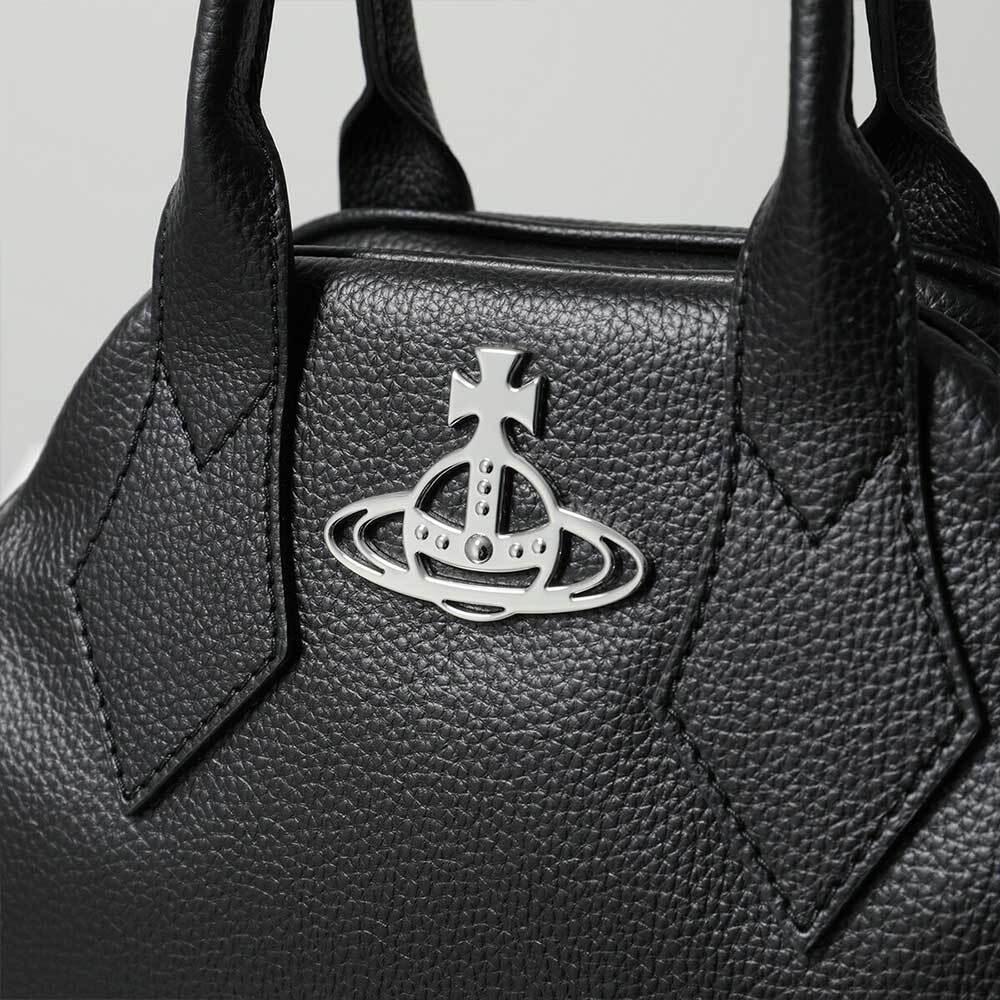 Vivienne Westwood Black Leather Yasmin Medium Tote Bag