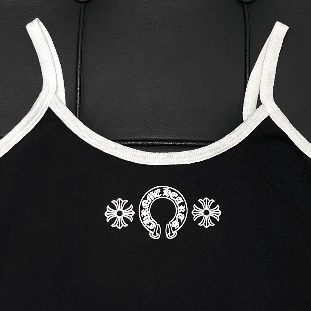 Chrome Hearts Horseshoe Logo Black Tank Top Sleeveless Shirt