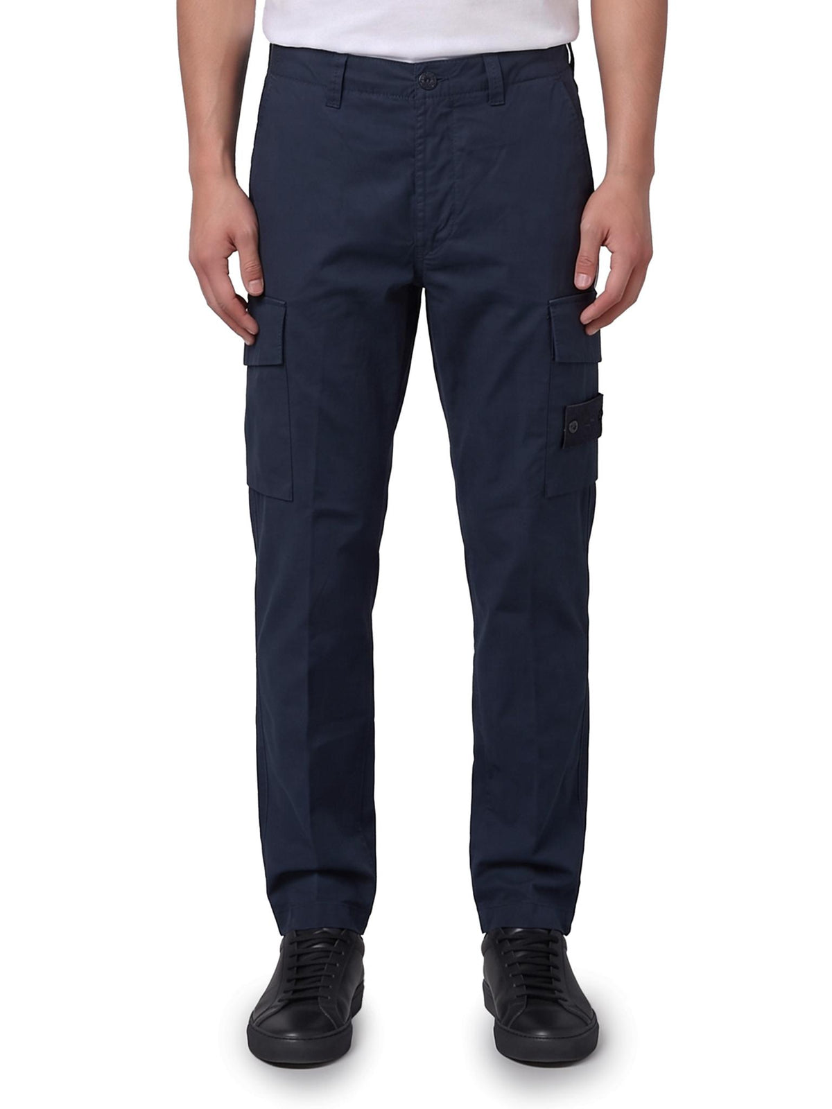 STONE ISLAND Black Cotton Cargo Pants