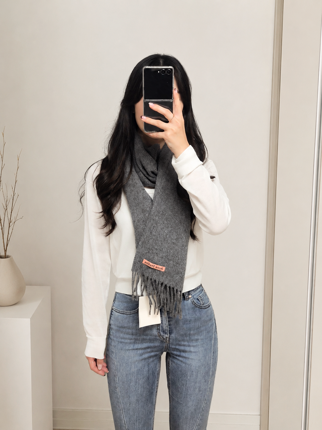 Acne Studios Wool Fringe Scarf / Muffler