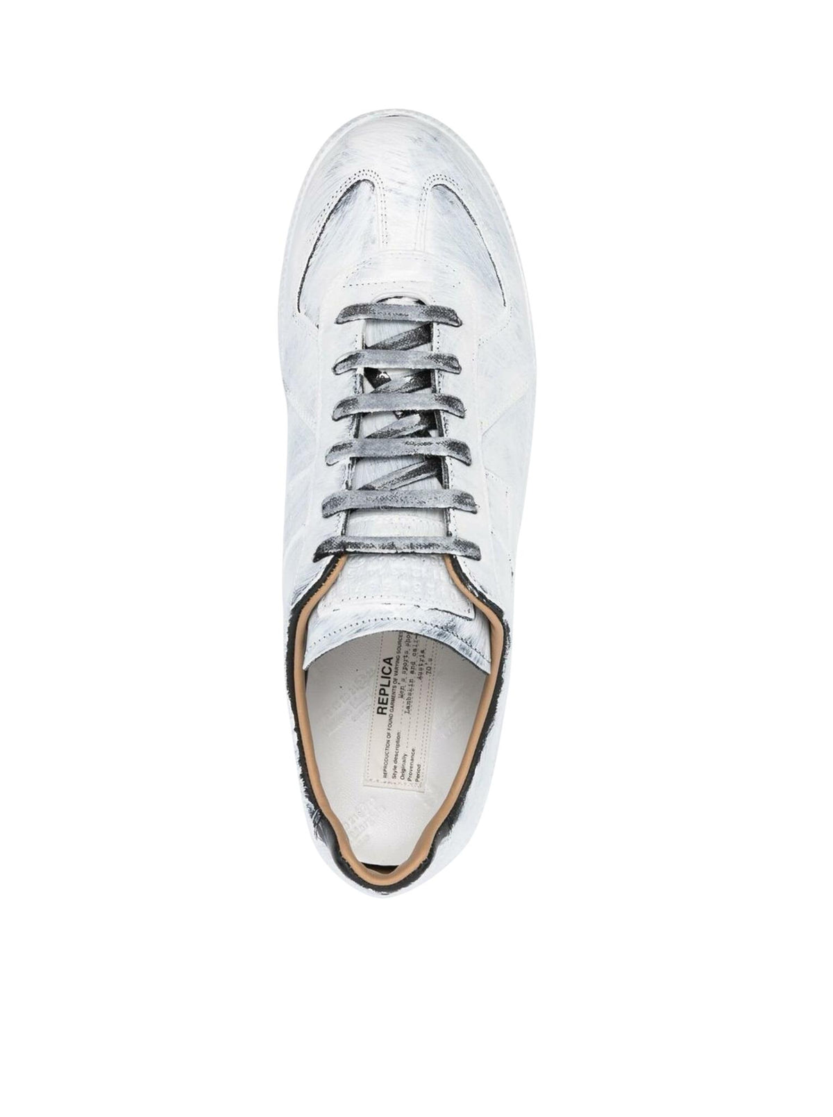 Maison Margiela Black/White Glossy Leather Low-Top Sneakers
