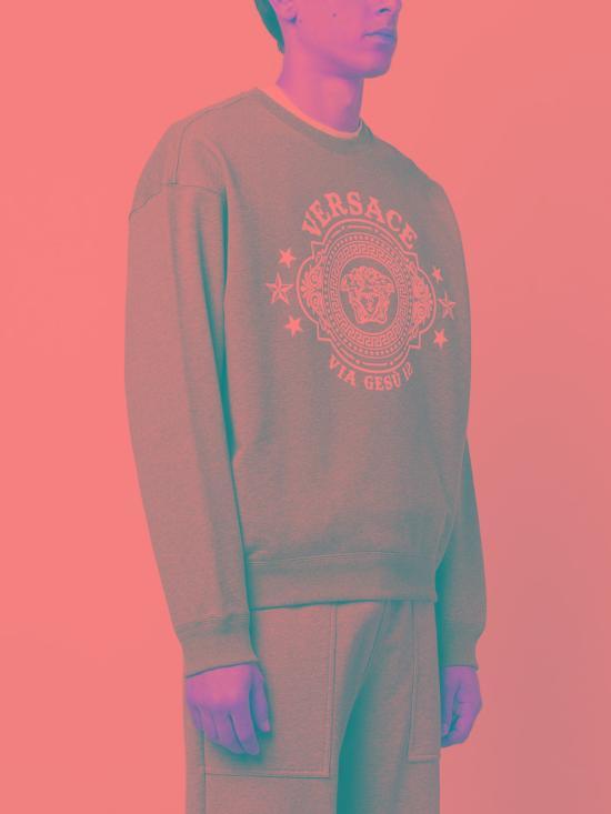 Versace Long Sleeve Sweatshirt for Men 10107061A077661E100 MEDIUM GREY DOM