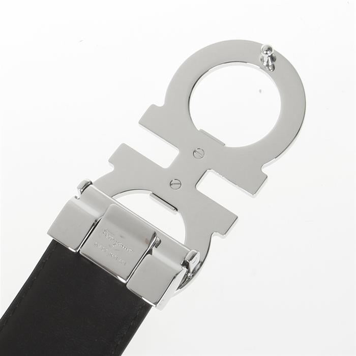 Ferragamo Double Gancini Reversible Leather Belt