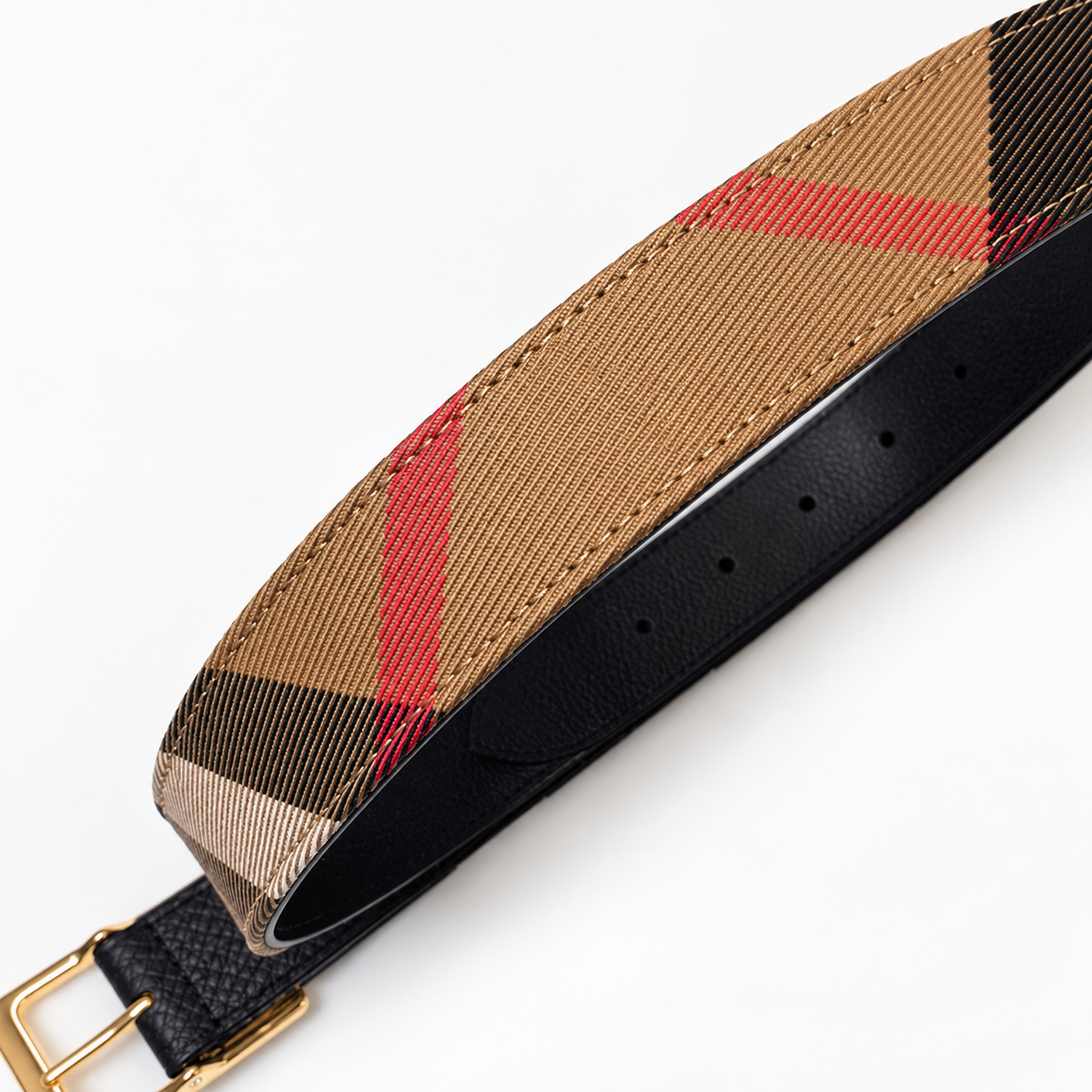 BURBERRY Reversible Women’s Black Leather Belt 81149741