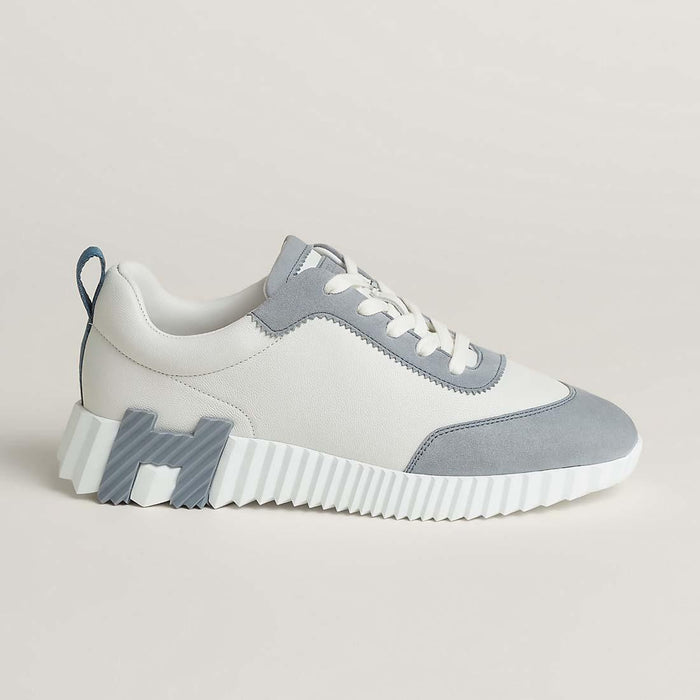 HERMES Bouncing Leather Low-Top Sneakers Blanc Unisex