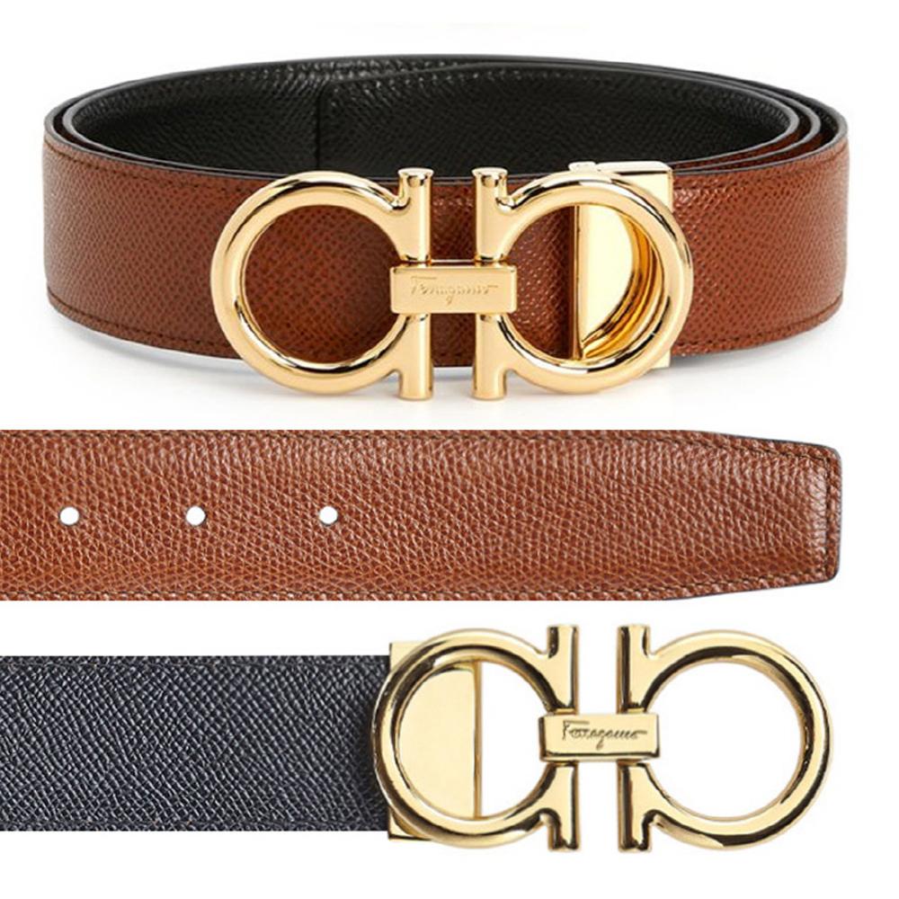 Ferragamo Double Gancini Reversible Leather Belt for Men 67 9974 0735899