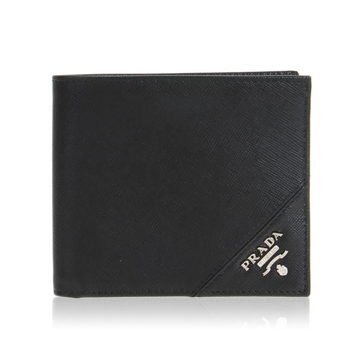PRADA Saffiano Leather Men’s Bifold Wallet Black