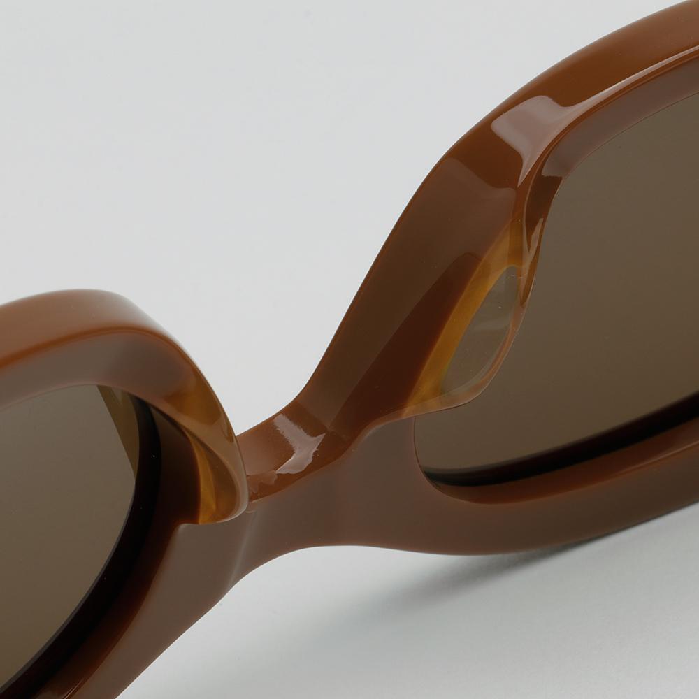 CELINE Brown Acetate Oval Triomphe Sunglasses Unisex