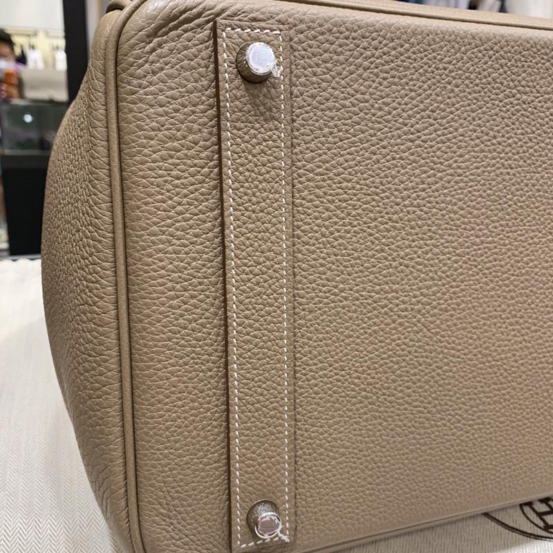 HERMES Etoupe Palladium Hardware Birkin Tote Bag Unisex 40