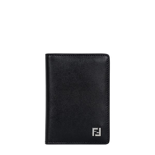 FENDI Black FF Square Card Holder Wallet for Men 7M0349 AVV6 F0GXN