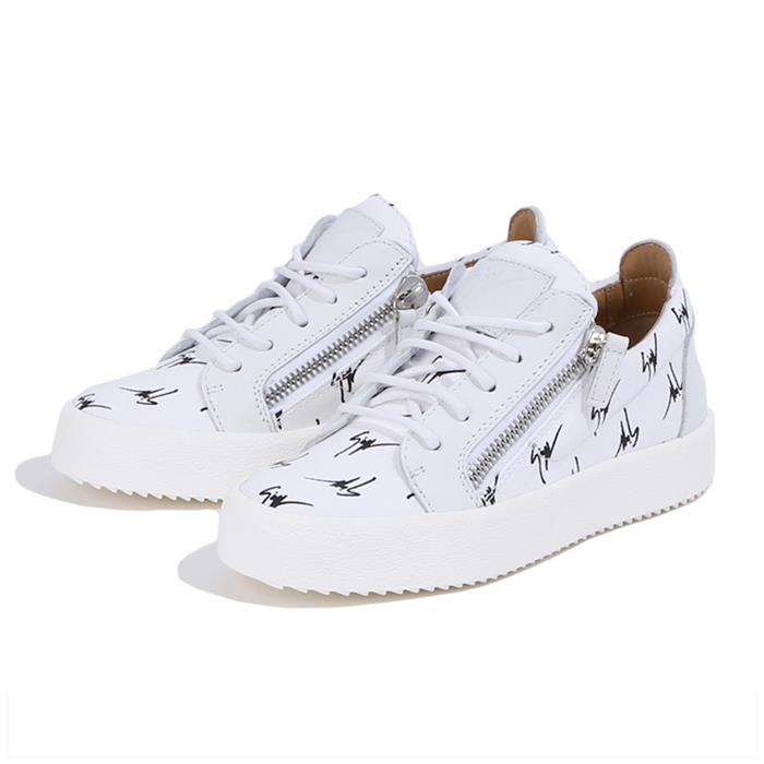 Giuseppe Zanotti Women's Signature Low Top Sneakers Black/Wh RS80019 BIANCO NERO