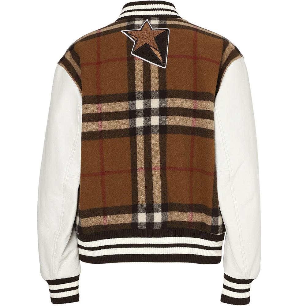 BURBERRY Logo Patch Check Varsity Bomber Jacket 8048691