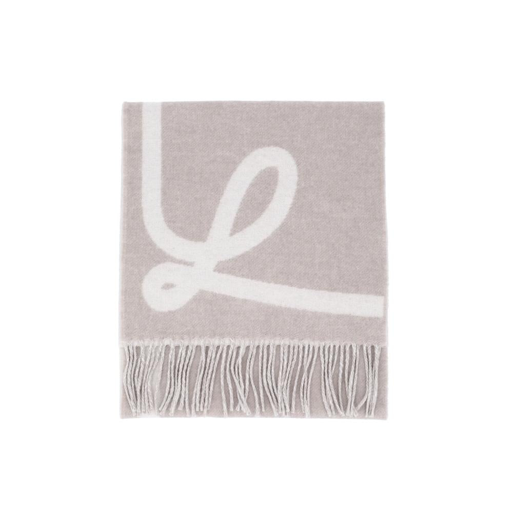 LOEWE Jacquard Wool Cashmere Fringe Scarf FSA4SS1W15 0183