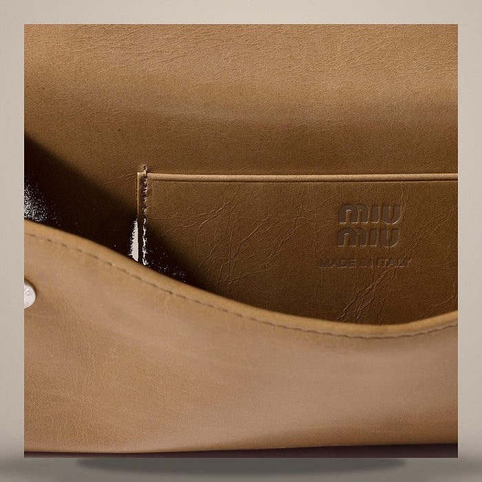 Miu Miu Leather Pouch with Shoulder Strap 5MT048 2A44 F0770