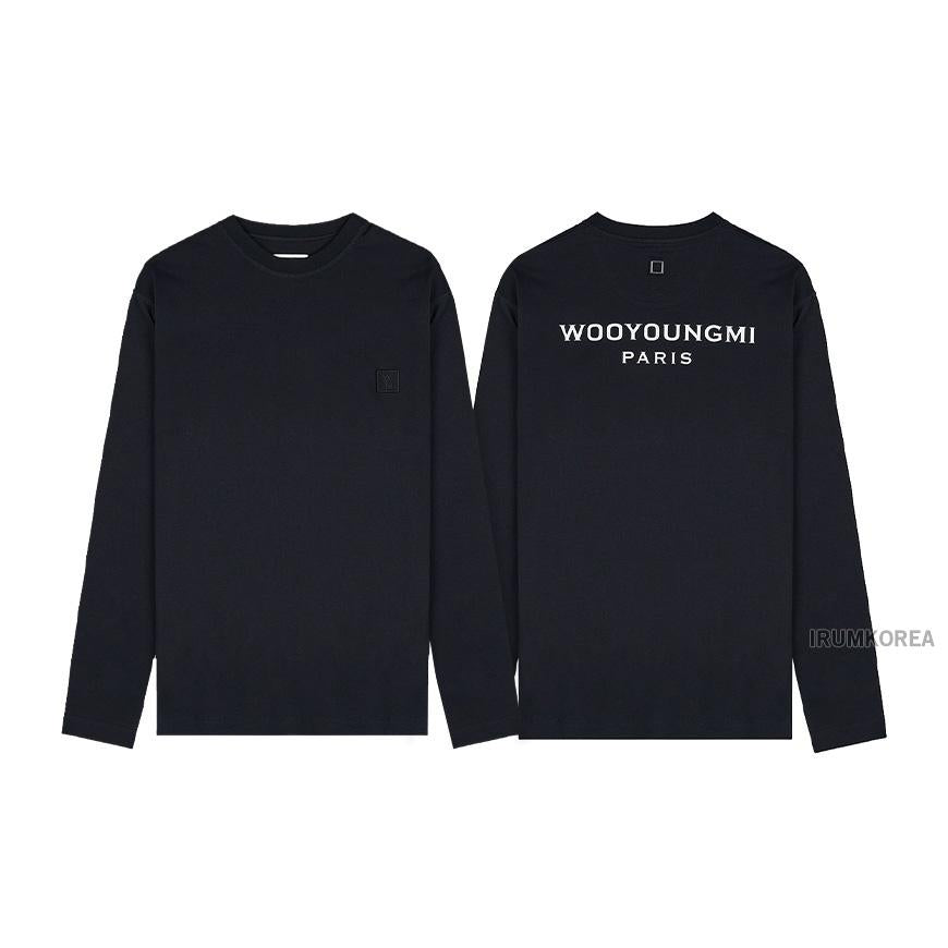 WOOYOUNGMI Black Back Logo Long Sleeve T-Shirt