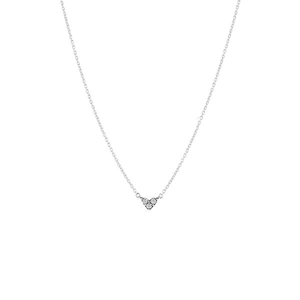 PANDORA Timeless Triple Stone Heart Collier Silver Necklace